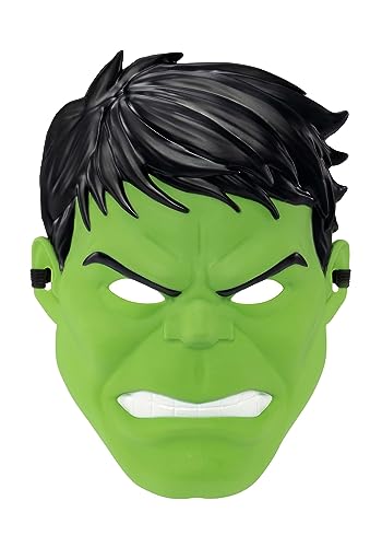 Jazwares Marvel Hulk Youth Mask – 3D Plastic with Elastic Strap, Standard Size Green