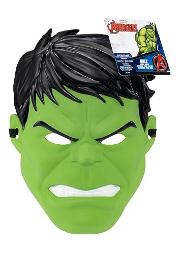 Jazwares Marvel Hulk Youth Mask – 3D Plastic with Elastic Strap, Standard Size Green
