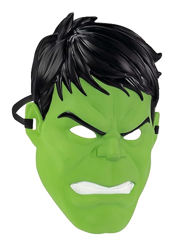 Jazwares Marvel Hulk Youth Mask – 3D Plastic with Elastic Strap, Standard Size Green