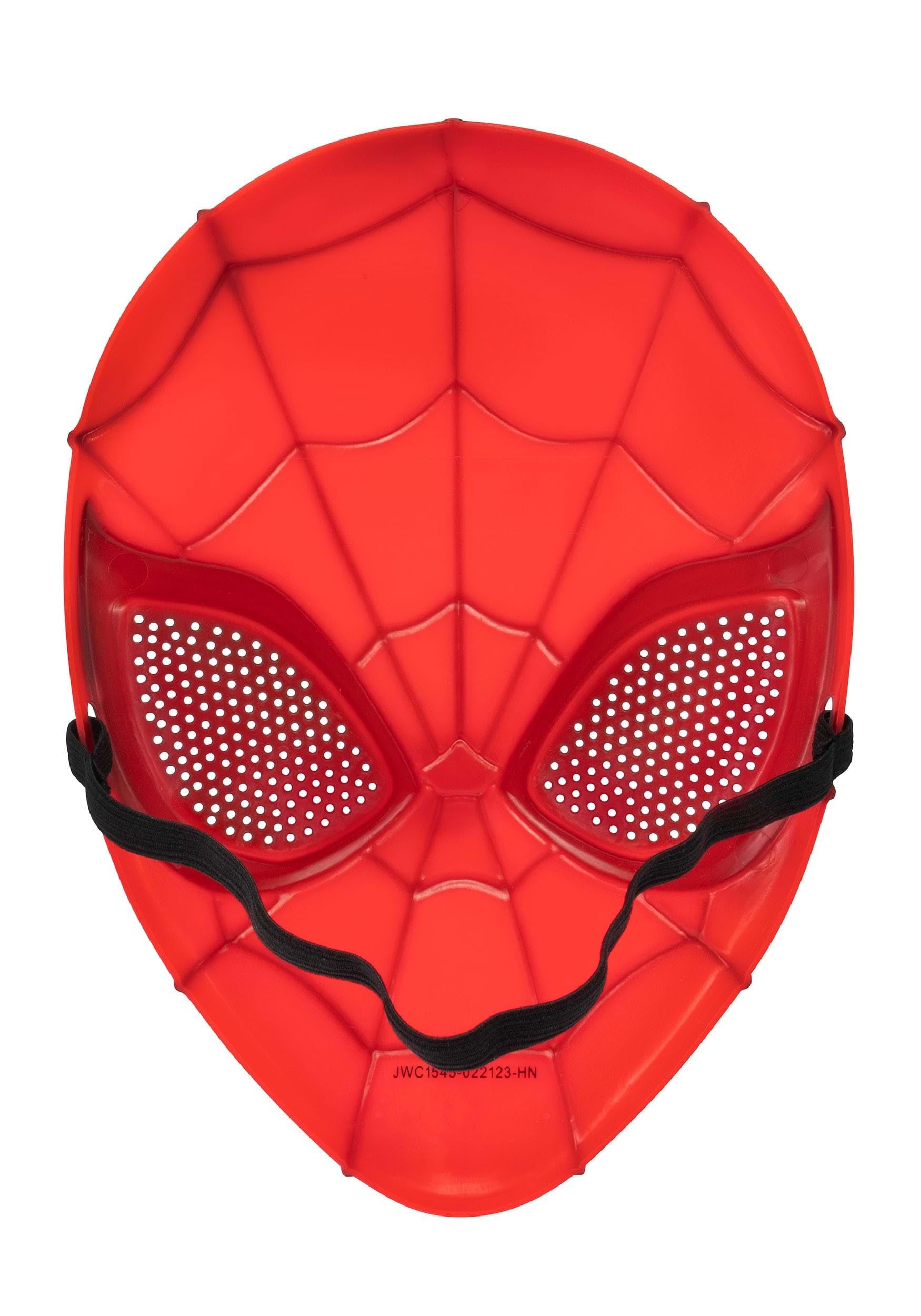 Jazwares Marvel Youth Spider-Man 3D Plastic Mask with Elastic Strap – Standard Size