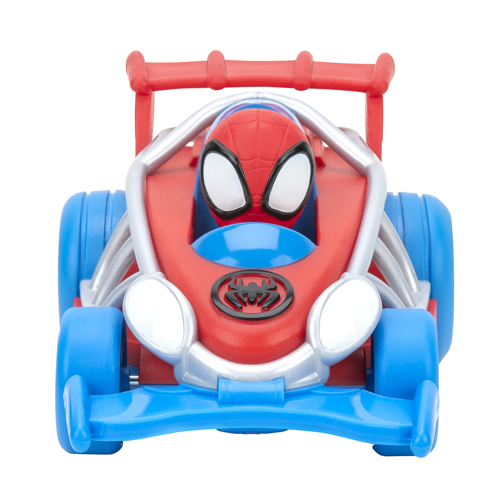 Jazwares Spidey and His Amazing Friends Webbed Wheelie Vehicle – Pull-Back Toy Car with Wheelie Action