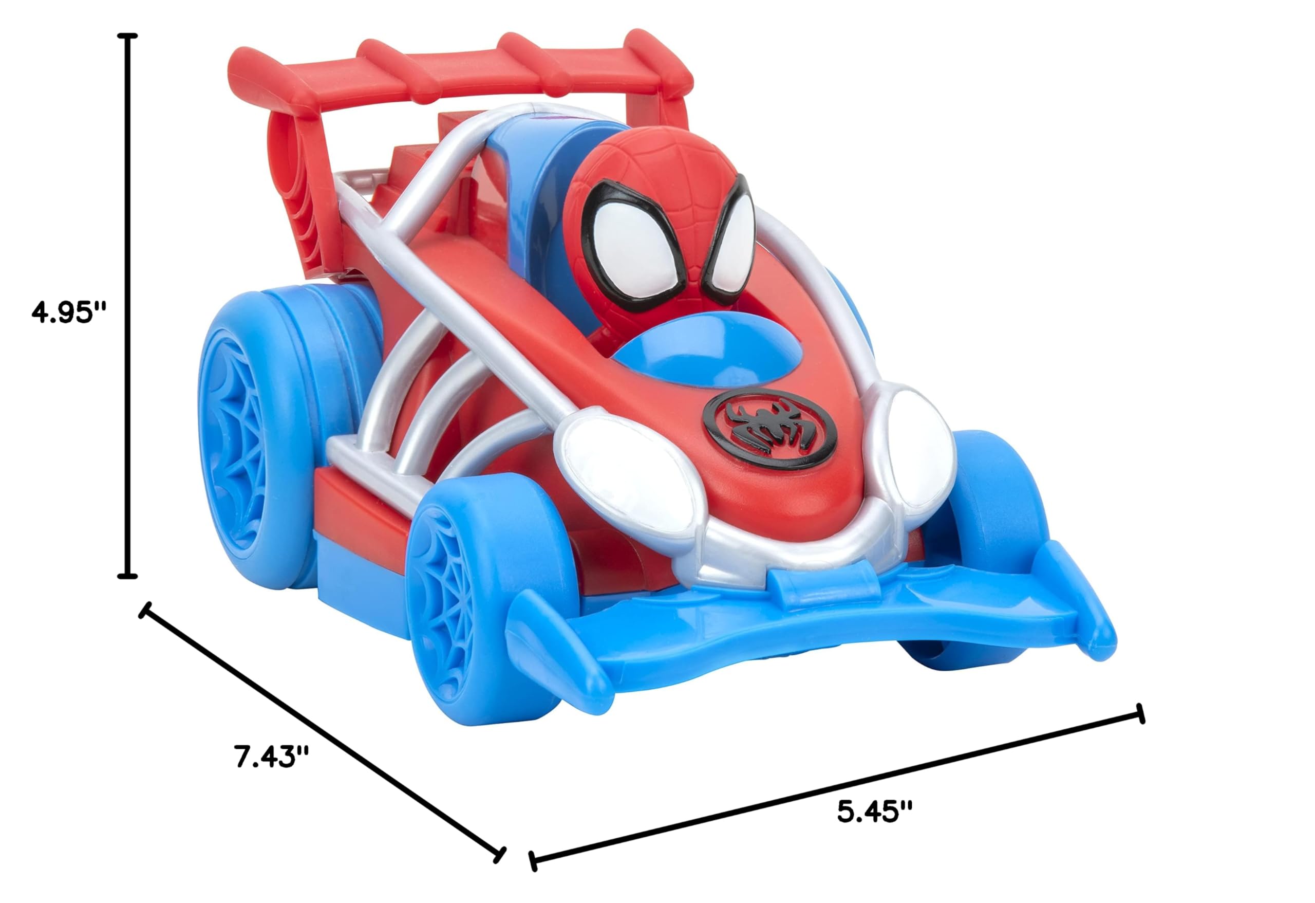 Jazwares Spidey and His Amazing Friends Webbed Wheelie Vehicle – Pull-Back Toy Car with Wheelie Action