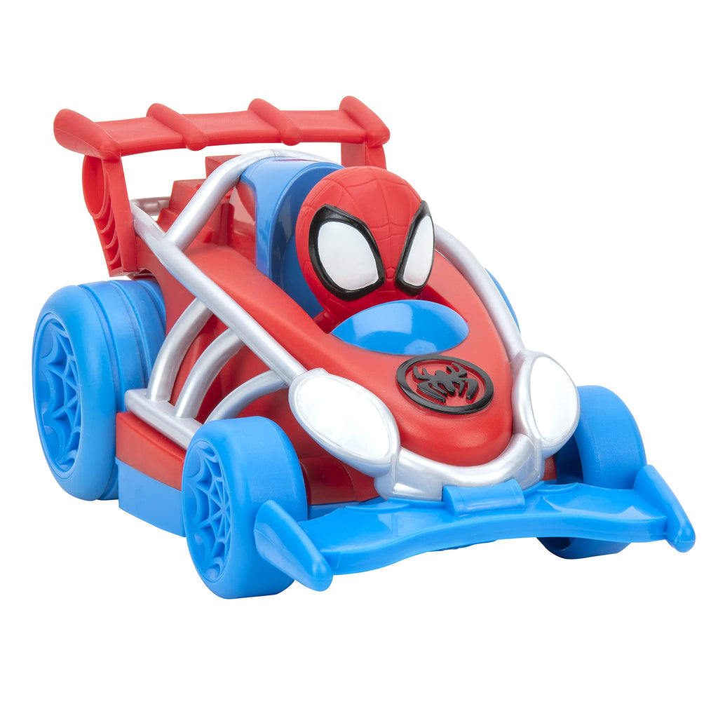 Jazwares Spidey and His Amazing Friends Webbed Wheelie Vehicle – Pull-Back Toy Car with Wheelie Action