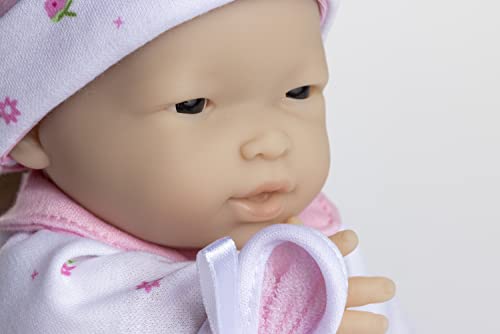 JC Toys Berenguer 11-Inch Asian La Baby Doll with Removable Outfit and Accessories