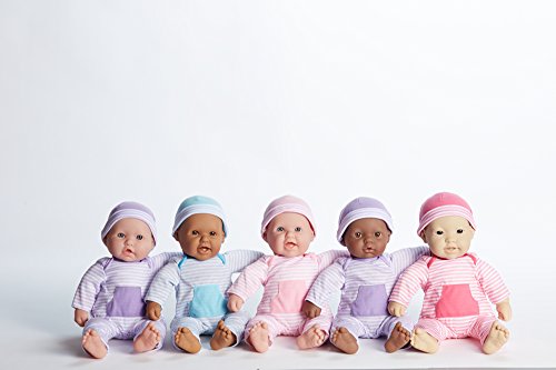 JC Toys Berenguer Boutique Light Pink Striped Doll Onesie and Hat Set – Machine Washable 2-Piece Outfit for 13 to 16 Inch Dolls