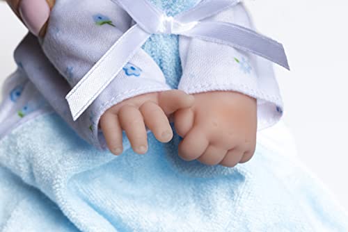 JC Toys La Baby Caucasian Baby Doll Set – 11-Inch Soft Body Doll with Removable Blue Outfit and Accessories