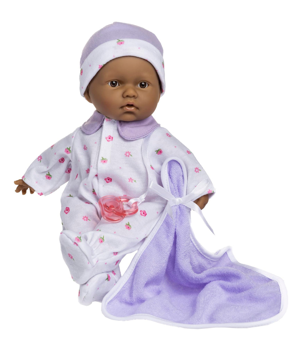 JC Toys La Baby Hispanic Baby Doll Set – 11 Inch Soft Body Doll with Removable Purple Outfit and Accessories for Toddlers 12 Months+