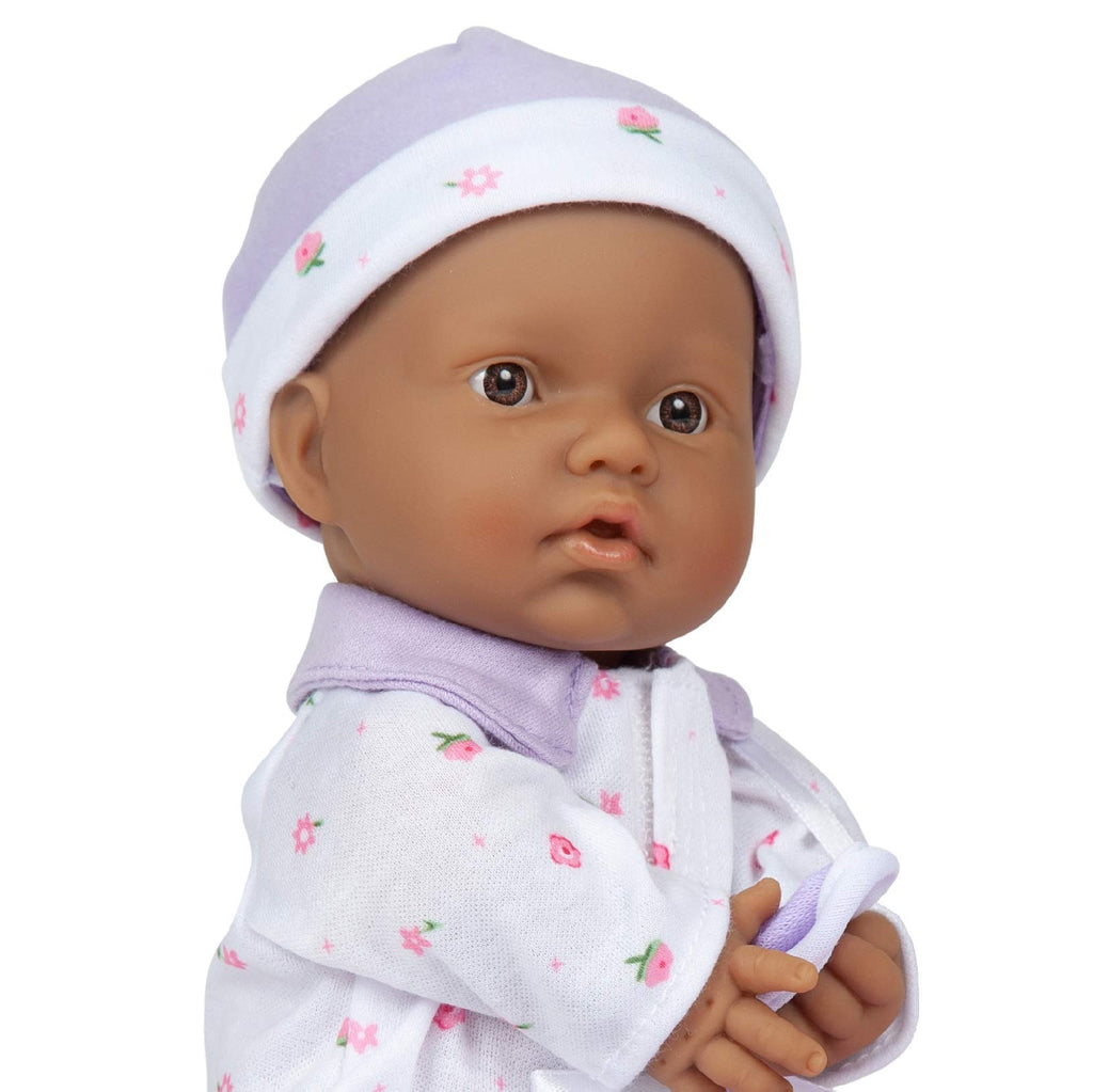 JC Toys La Baby Hispanic Baby Doll Set – 11 Inch Soft Body Doll with Removable Purple Outfit and Accessories for Toddlers 12 Months+