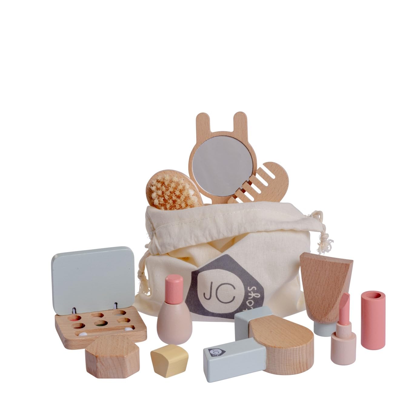 JC Toys Parfait Collection Real Wood 10-Piece Personal Care Set for Dolls & Stuffed Animals