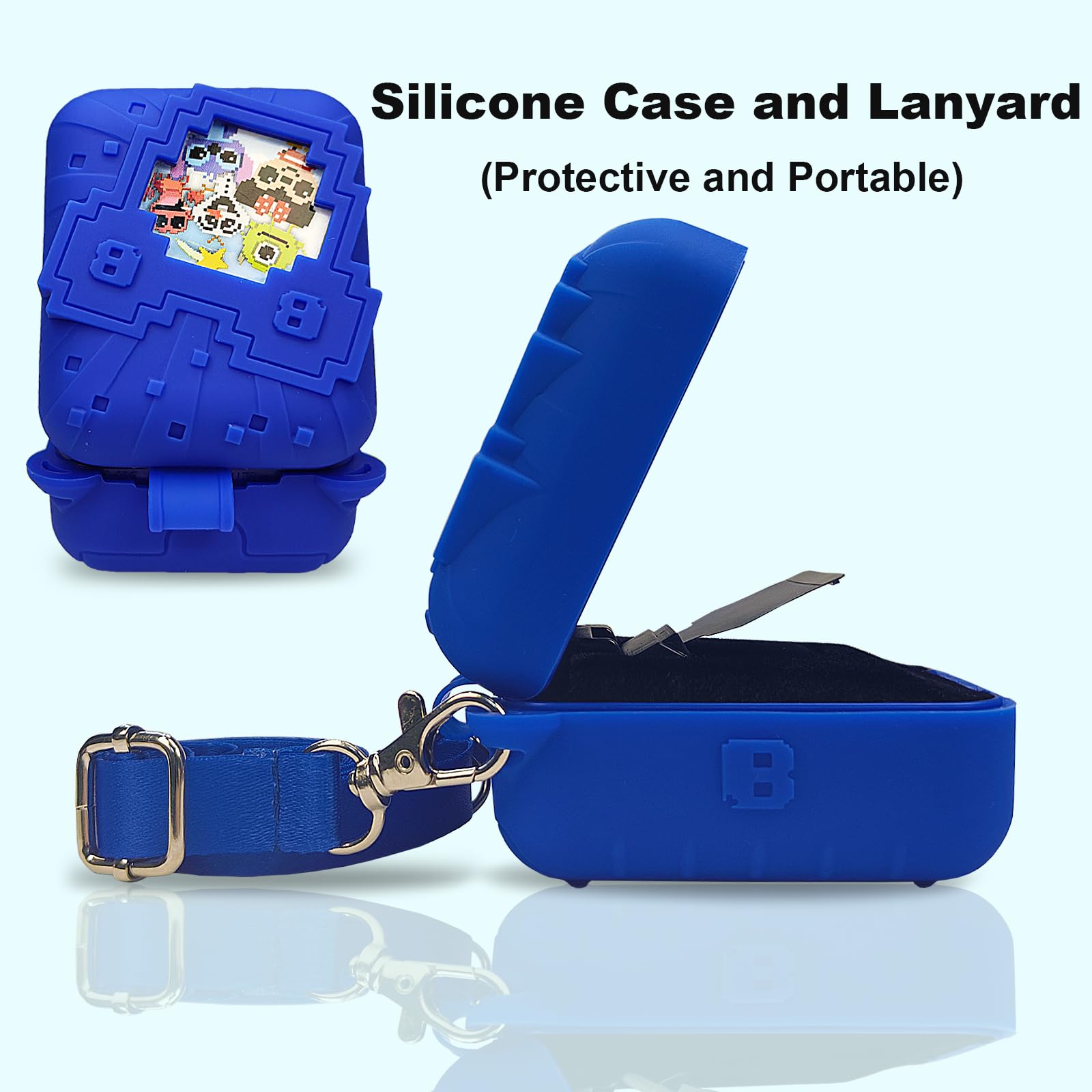 JCHPINE Blue Silicone Cover Case for Bitzee Disney Interactive Digital Pet with Hand Strap