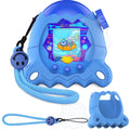 JCHPINE Blue Silicone Cover Case for Tamagotchi Paradise with Screen Protector and Lanyard – Stand-Up Protective Shell