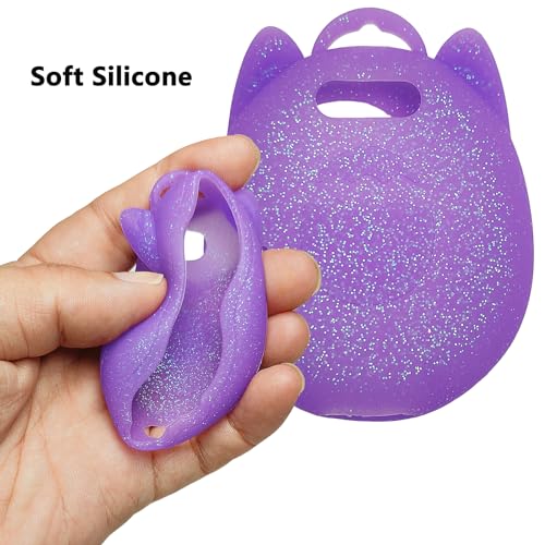 JCHPINE Purple Silicone Case and Screen Protector for Tamagotchi Uni with Color Chain