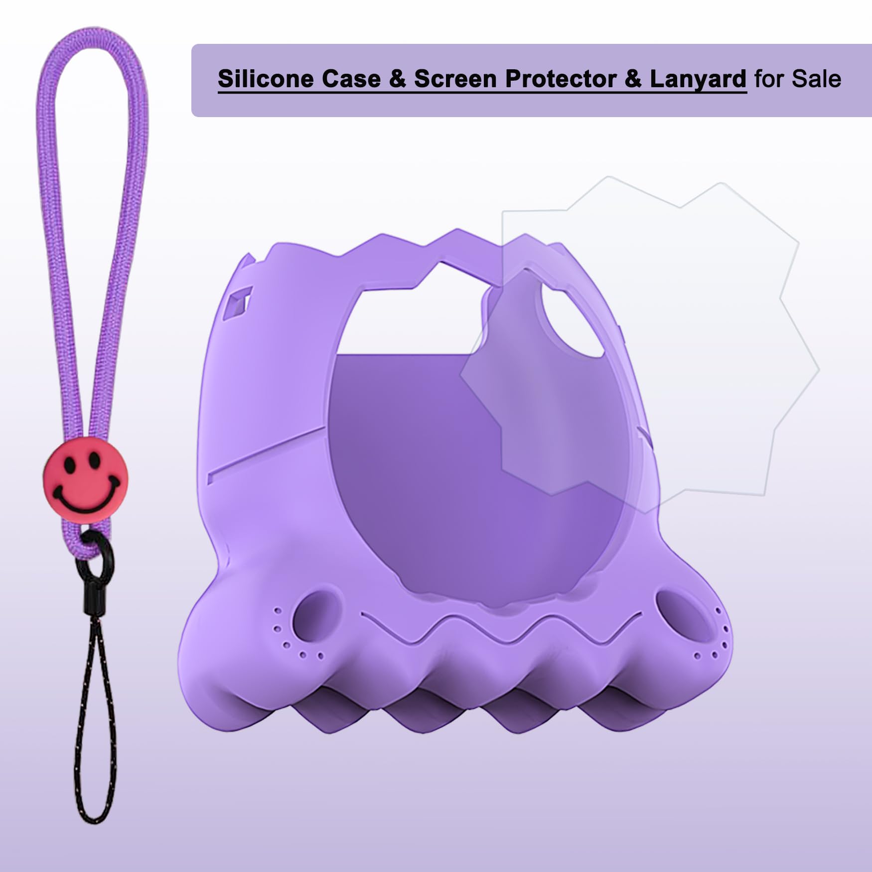 JCHPINE Purple Silicone Cover for Tamagotchi Paradise with Stand, Screen Protector & Lanyard