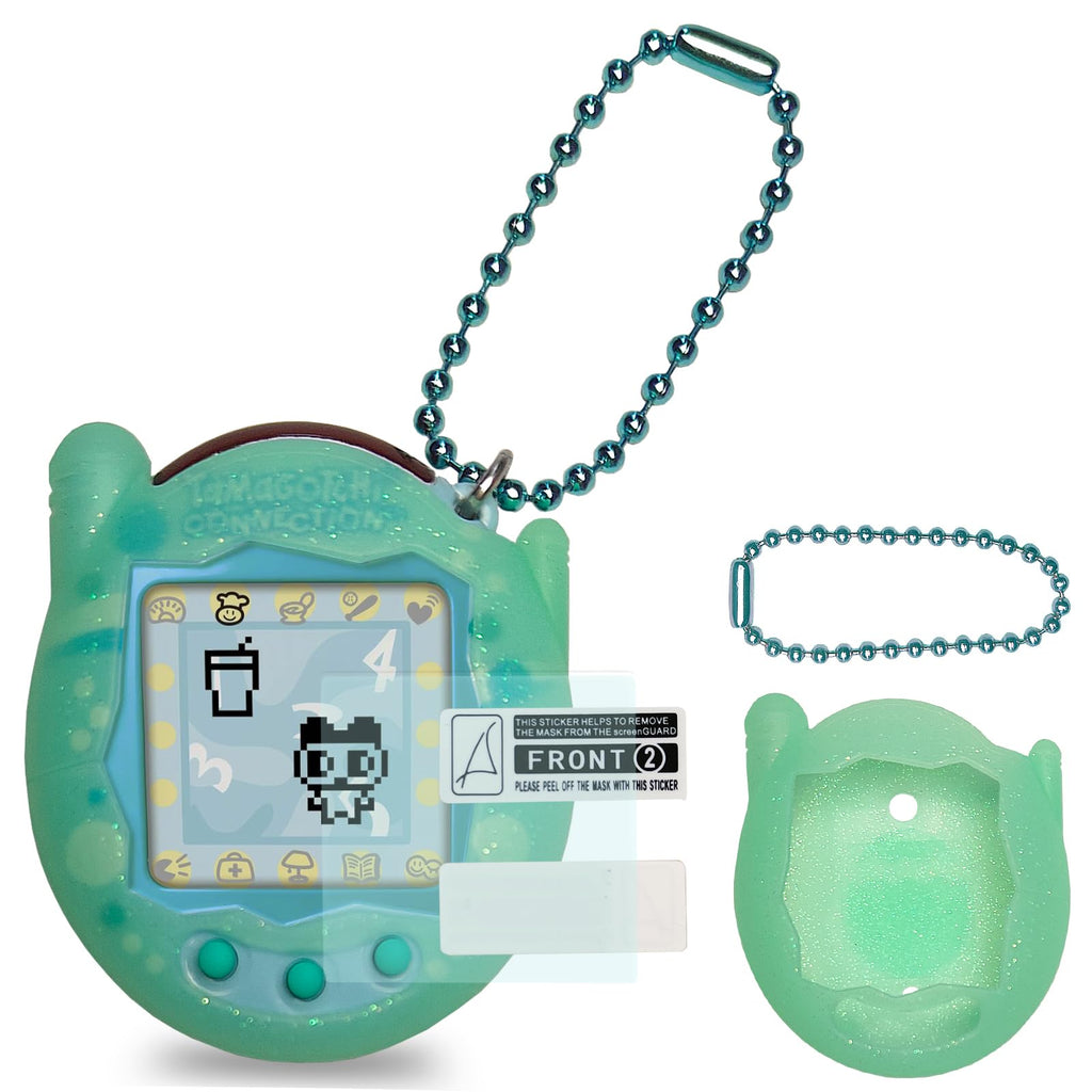 JCHPINE Silicone Case & Screen Protector for Tamagotchi Connection – Teal