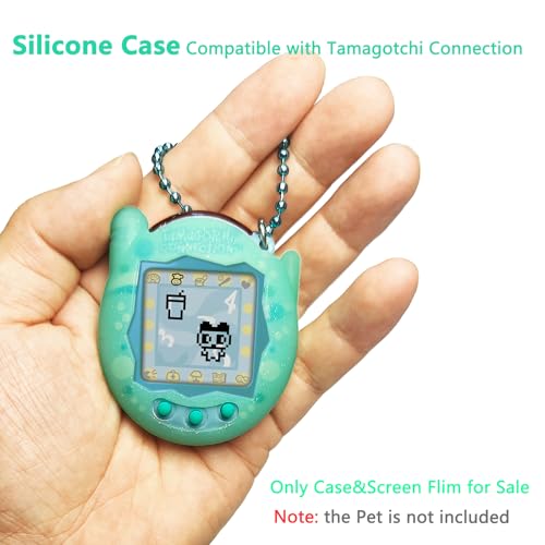 JCHPINE Silicone Case & Screen Protector for Tamagotchi Connection – Teal