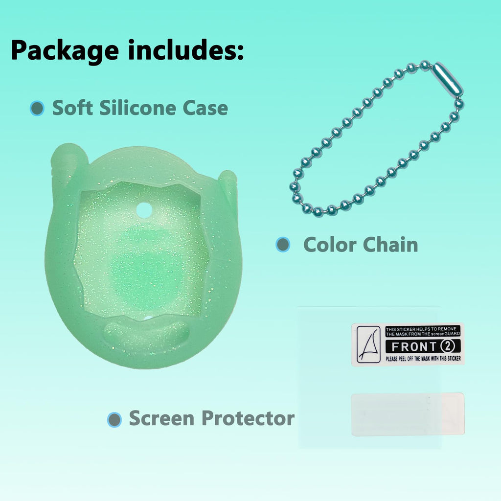 JCHPINE Silicone Case & Screen Protector for Tamagotchi Connection – Teal