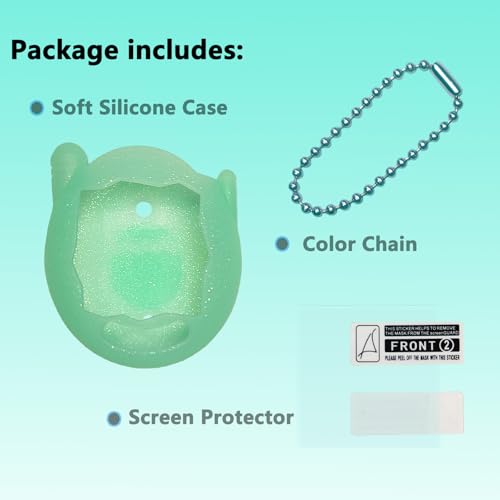 JCHPINE Silicone Case & Screen Protector for Tamagotchi Connection – Teal