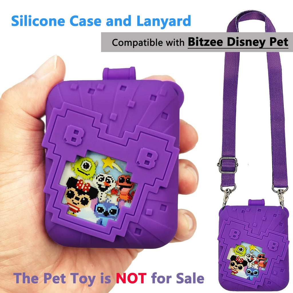 JCHPINE Silicone Cover for Bitzee Disney Digital Pet – Purple Protective Skin with Lanyard