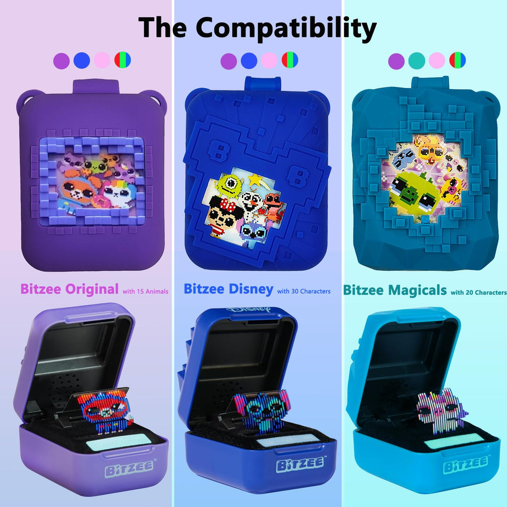 JCHPINE Silicone Cover for Bitzee Magicals - Purple Protective Case with Lanyard
