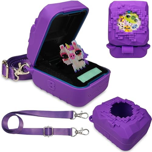 JCHPINE Silicone Cover for Bitzee Magicals - Purple Protective Case with Lanyard