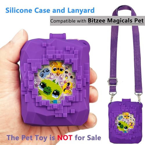 JCHPINE Silicone Cover for Bitzee Magicals - Purple Protective Case with Lanyard