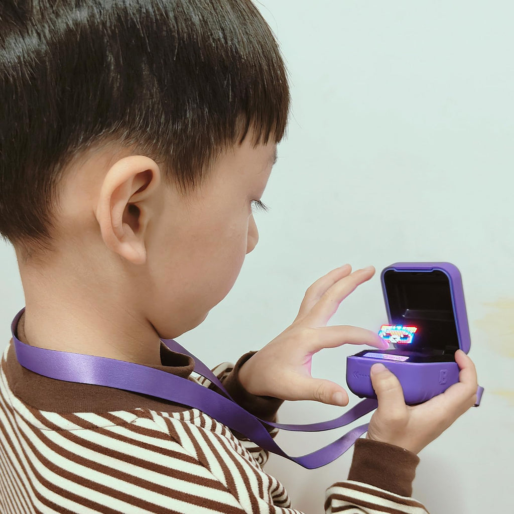 JCHPINE Silicone Cover for Bitzee Original Digital Pet - Purple Protective Case with Hand Strap