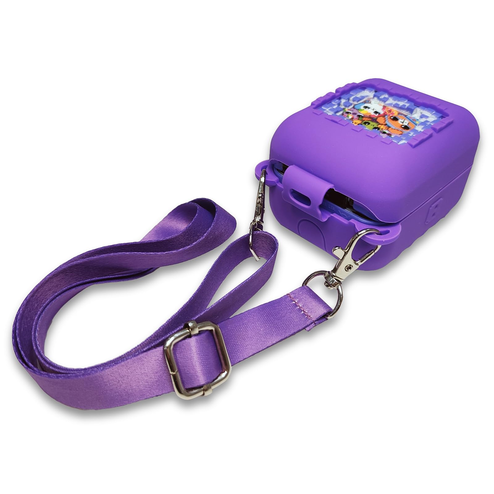 JCHPINE Silicone Cover for Bitzee Original Digital Pet - Purple Protective Case with Hand Strap