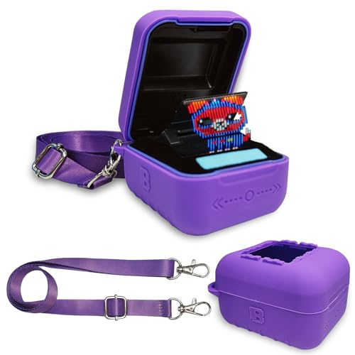 JCHPINE Silicone Cover for Bitzee Original Digital Pet - Purple Protective Case with Hand Strap