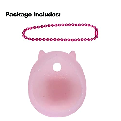 JCHPINE Silicone Cover for Tamagotchi Nano - Transparent Pink Protective Case for Jujutsu Kaisen, Hello Kitty, PAC-Man (Only Cover)
