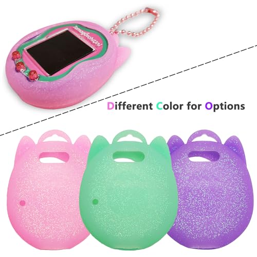 JCHPINE Teal Silicone Case for Tamagotchi Uni with Screen Protector and Color Chain