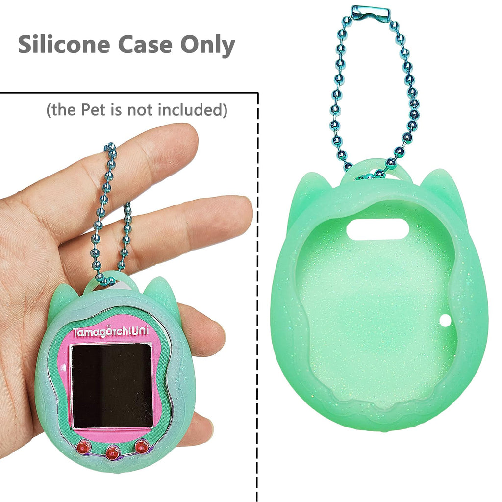 JCHPINE Teal Silicone Case for Tamagotchi Uni with Screen Protector and Color Chain