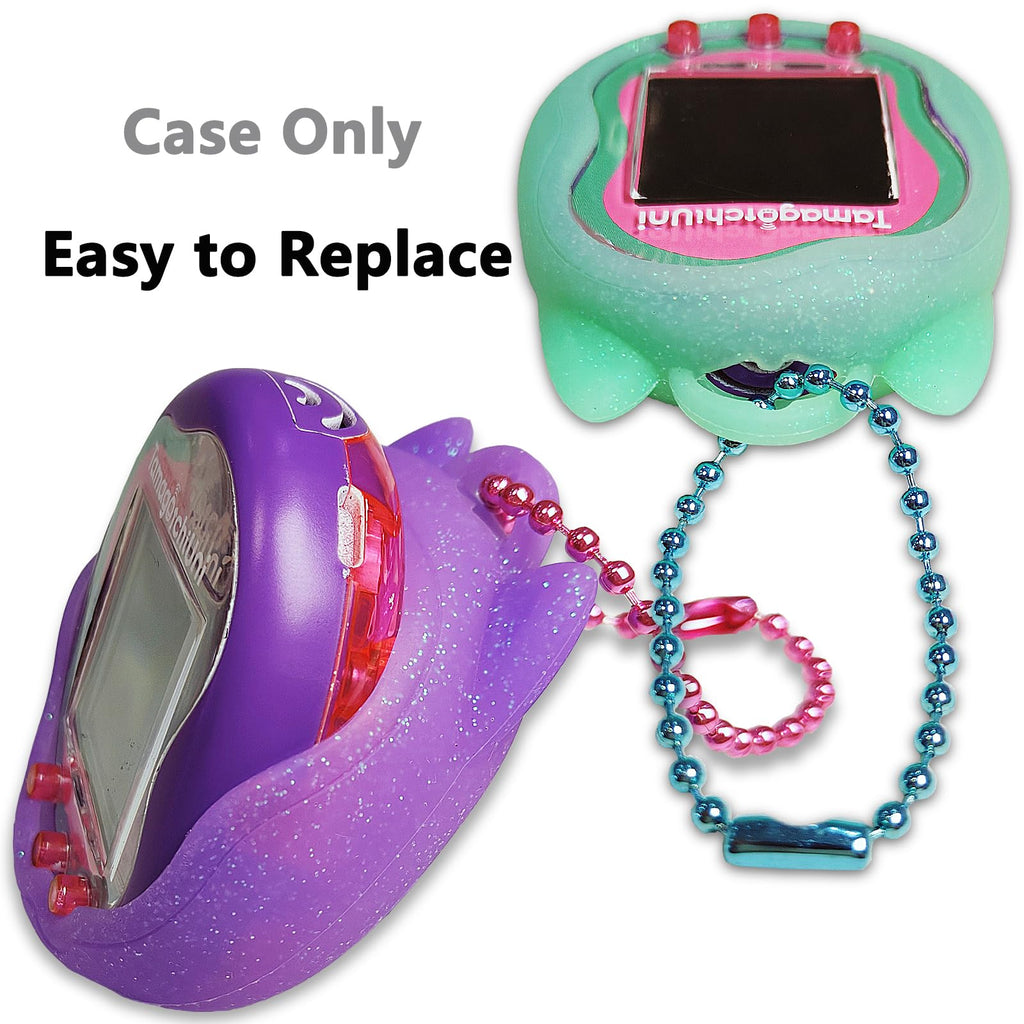 JCHPINE Teal Silicone Case for Tamagotchi Uni with Screen Protector and Color Chain