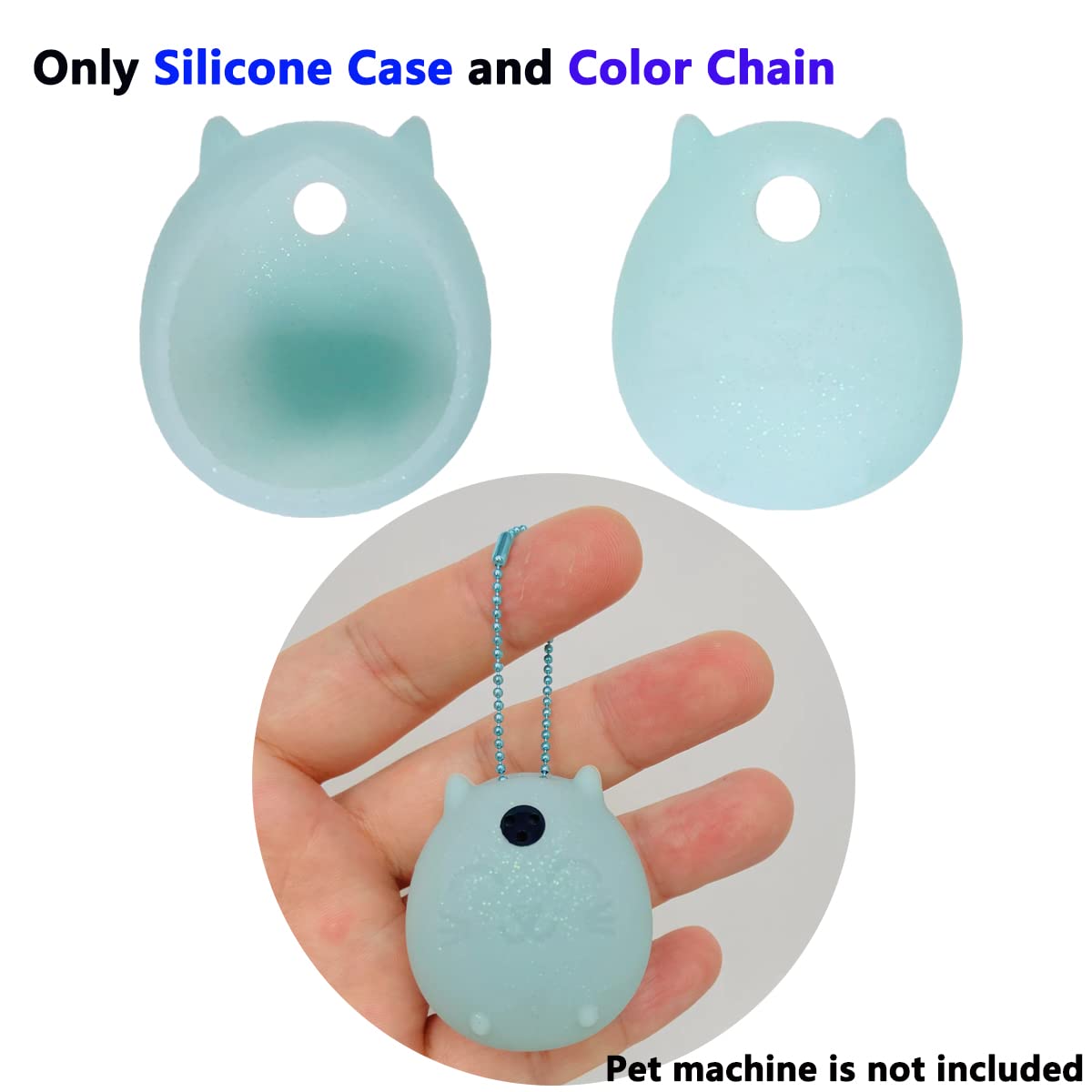 JCHPINE Transparent Blue Silicone Cover for Jujutsu Kaisen Tamagotchi Nano, Also Fits Hello Kitty and PAC-Man (Case Only)