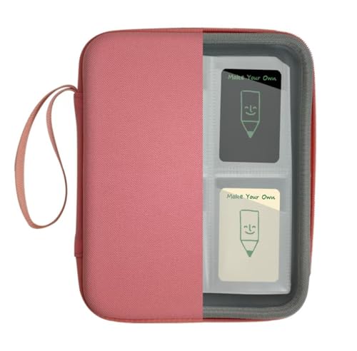 JDSZM Yoto Card Case Holder – 120 Pocket Storage Organizer with Carry Strap, Pink