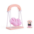 JEADAVOE Miniature Cloud Pink Swing Chair for Labubu 15-17cm Dolls (Doll Not Included)