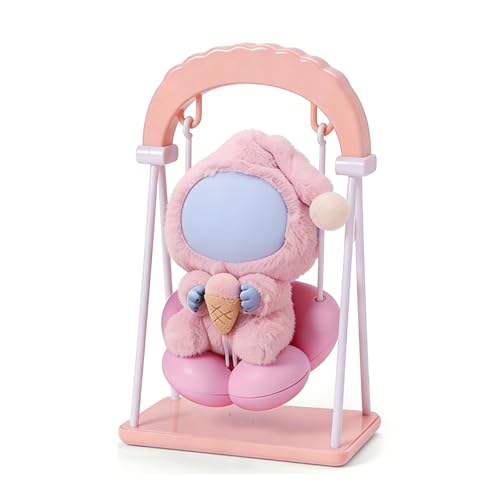 JEADAVOE Miniature Cloud Pink Swing Chair for Labubu 15-17cm Dolls (Doll Not Included)