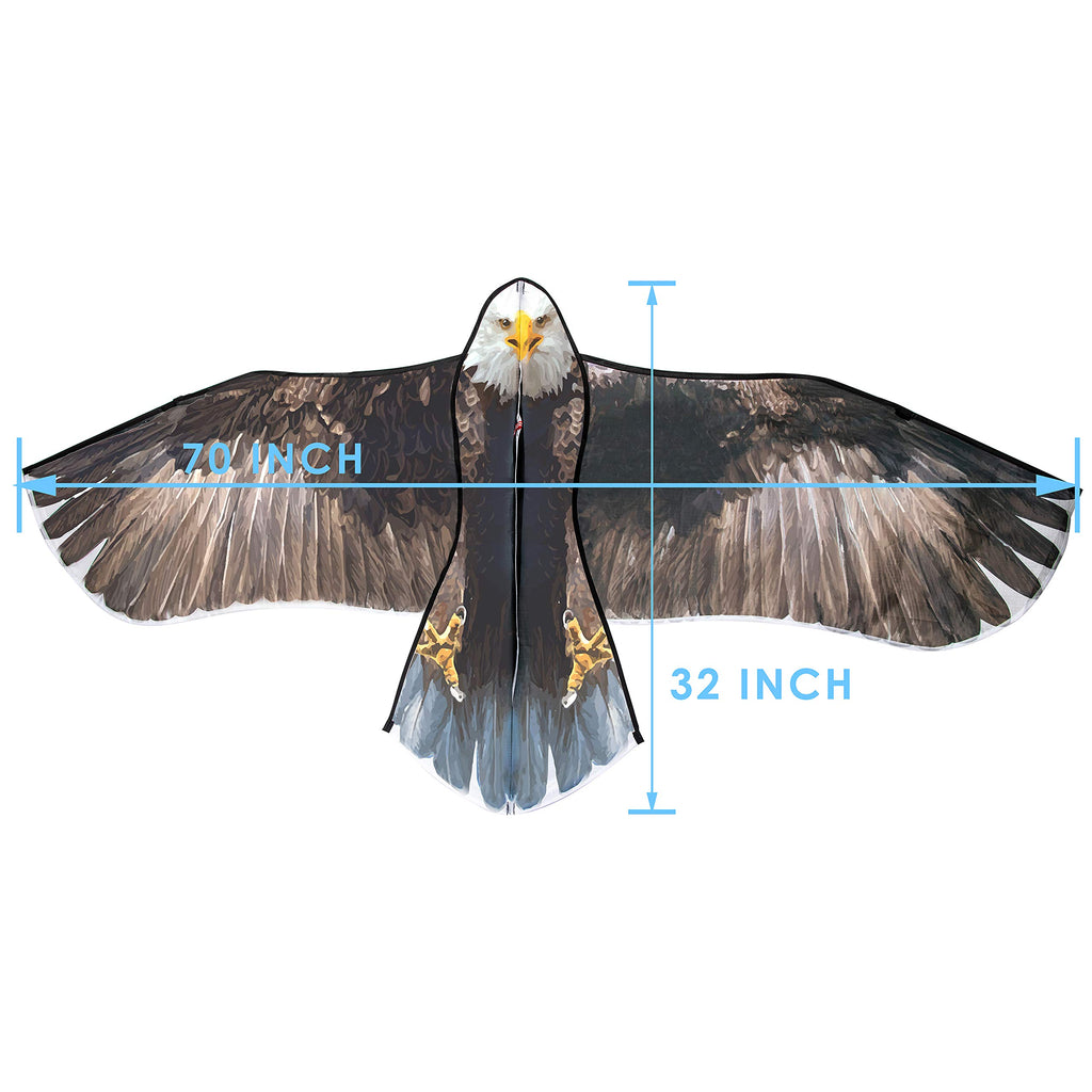 JEKOSEN Bald Eagle Huge Kite for Kids and Adults – 70 Inch Single Line Easy to Fly with 328ft String