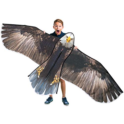 JEKOSEN Bald Eagle Huge Kite for Kids and Adults – 70 Inch Single Line Easy to Fly with 328ft String