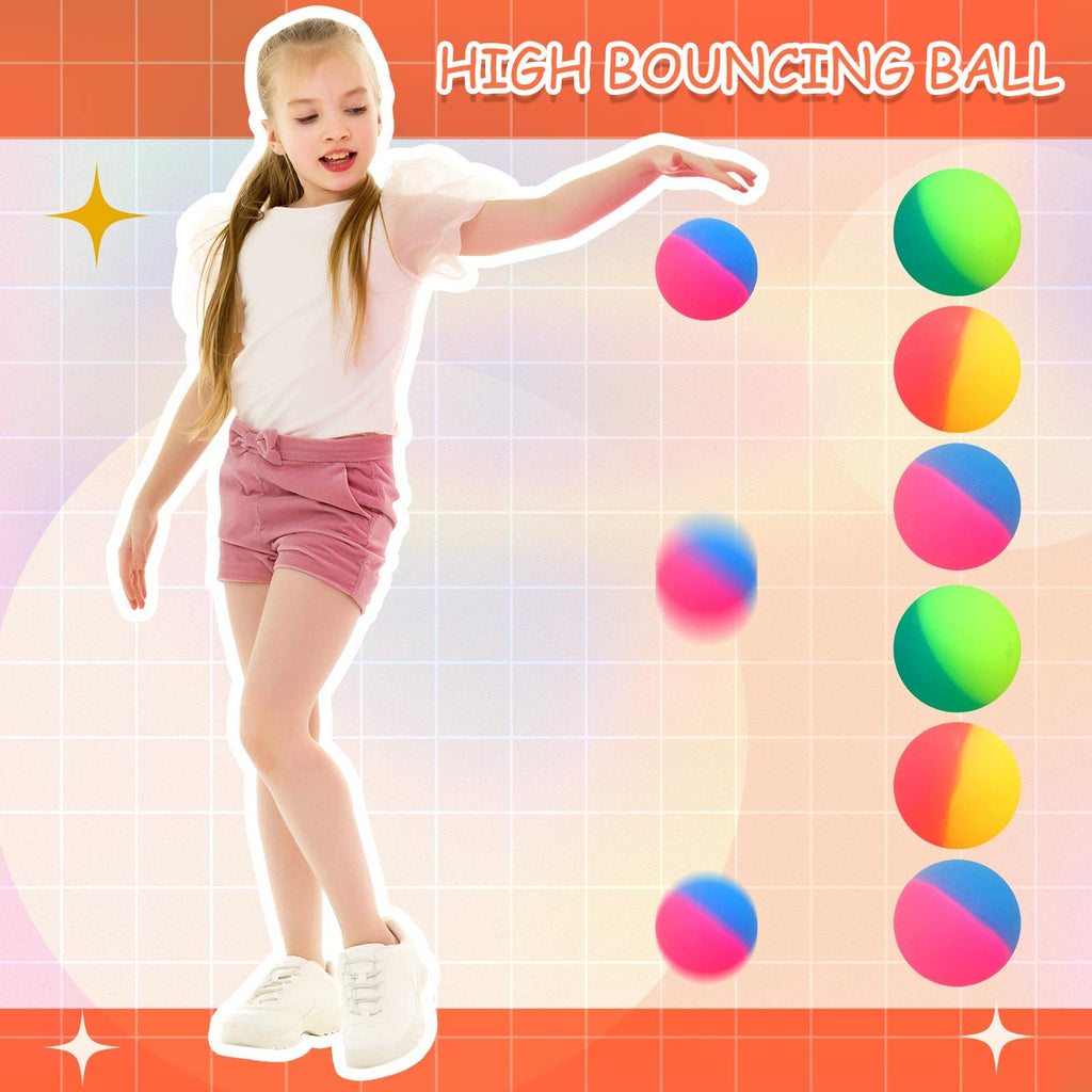 Jenaai 18 Pack 45mm Bouncy Balls for Kids – Bright Multicolor Rubber Balls for Parties, Prizes, and Play