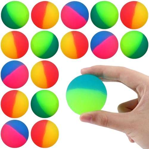 Jenaai 18 Pack 45mm Bouncy Balls for Kids – Bright Multicolor Rubber Balls for Parties, Prizes, and Play