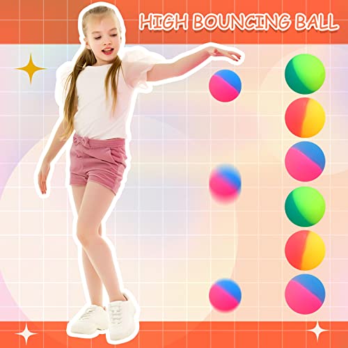 Jenaai 18 Pack 45mm Bouncy Balls for Kids – Bright Multicolor Rubber Balls for Parties, Prizes, and Play