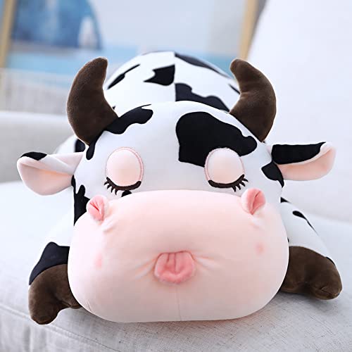 Jensquaify Cow Stuffed Animal Plush Pillow – 11.8 Inches Stretch Velvet Cuddle Toy