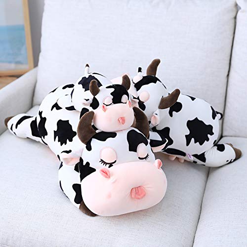 Jensquaify Cow Stuffed Animal Plush Pillow – 11.8 Inches Stretch Velvet Cuddle Toy