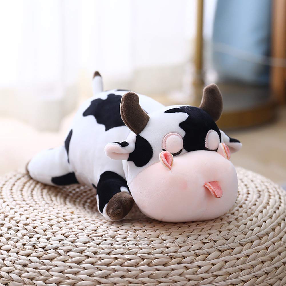 Jensquaify Cow Stuffed Animal Plush Pillow – 11.8 Inches Stretch Velvet Cuddle Toy