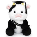 JEROKUMI 10" Black White Graduation Cow Plush 2026 with Cap, Diploma & Sash