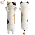 JEROKUMI Calico Cat Plush Pillow - 22 Inch Soft Stuffed Animal Body Pillow, Embroidered Kawaii Plushie for Kids and Adults