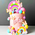 JeVenis 33-Piece Pink Rainbow Cake Decorations Set – Unicorn Boho Cake Toppers for Girls Birthday & Baby Shower