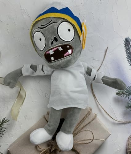 JHESAO 12-Inch Buckethead Zombie Plush Toy - PVZ Plushie, Soft Stuffed Doll