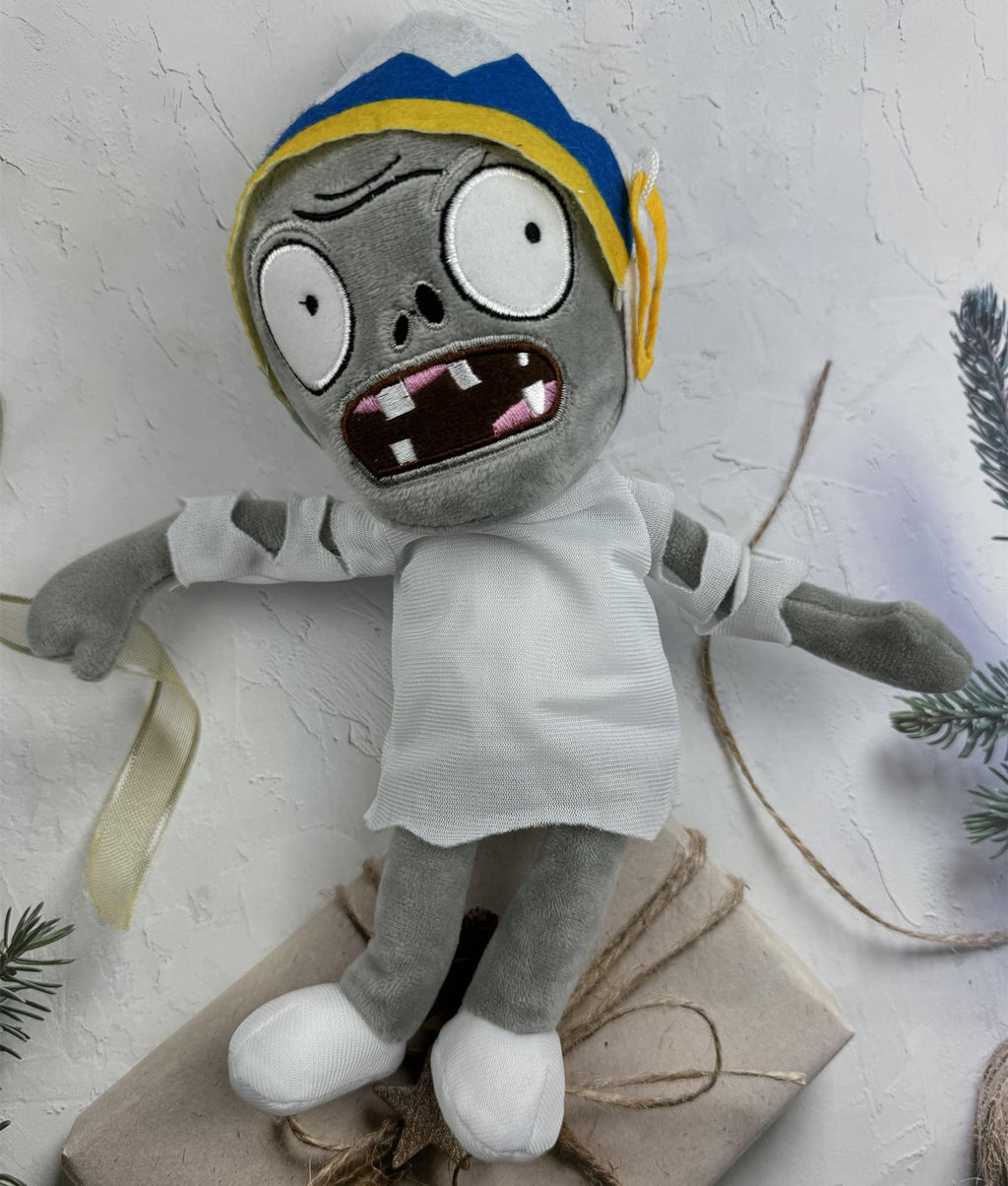 JHESAO 12-Inch Buckethead Zombie Plush Toy - PVZ Plushie, Soft Stuffed Doll