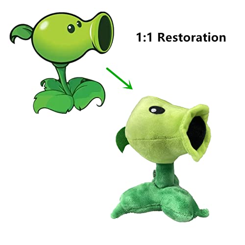 JHESAO 7-Inch Peashooter Plush Toy from Plants vs. Zombies – Soft, Huggable, Collectible